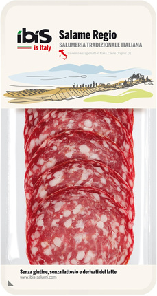 Изделие колбасное мясное сырокопченое Салями Регио (Regio), нарезка 80 г