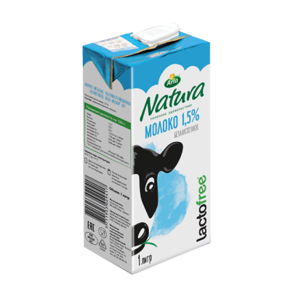 Молоко безлактозное 1,5%, 1 л 